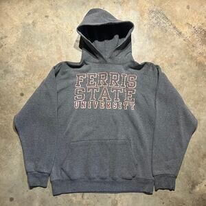 Vintage 90s Ferris State University Grey Hoodie